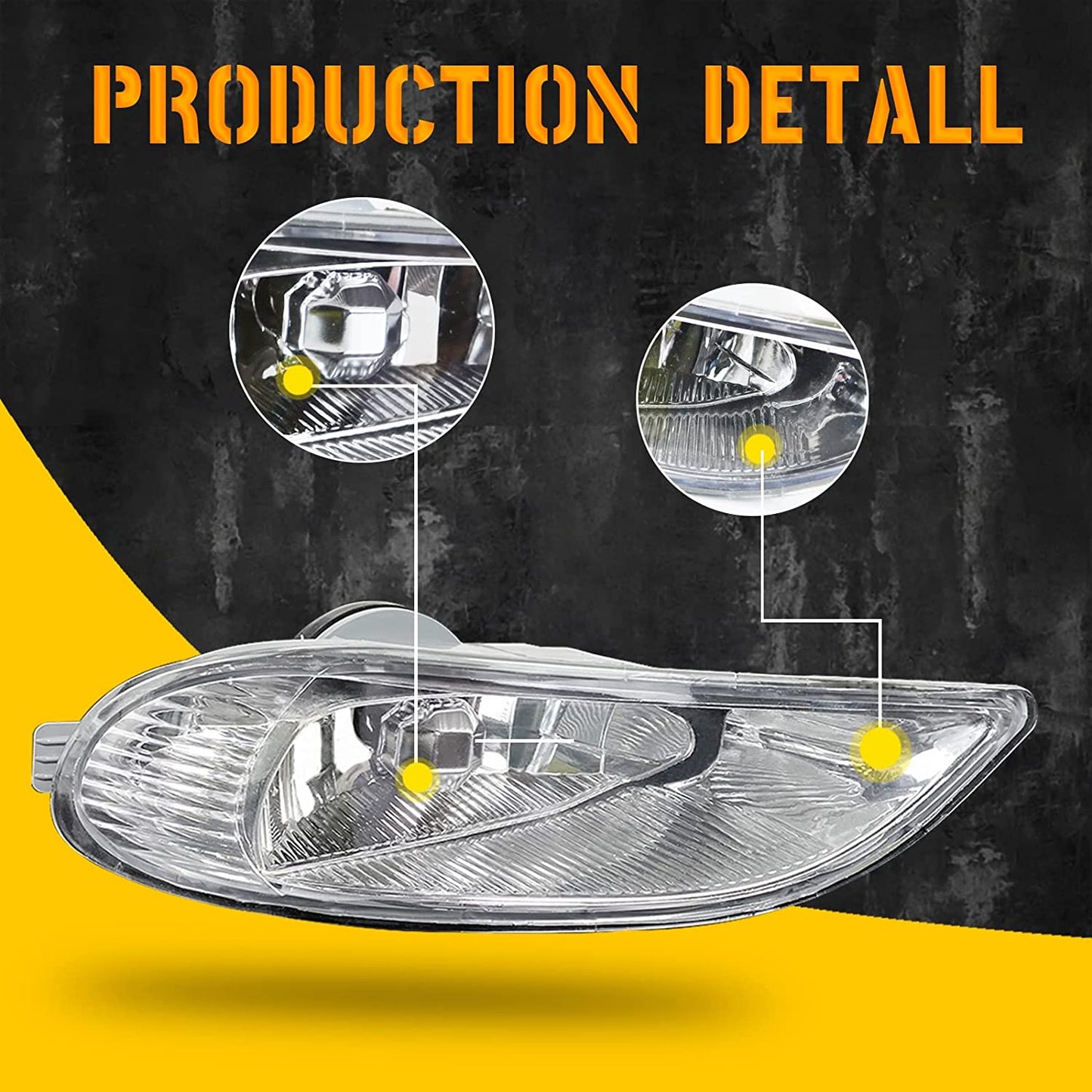 Driving Fog Lights Compatible with Toyota Camry 2002-2004/ Corolla 2005-2008/ Solara 2002-2003 Bumper Fog Lamps with Halogen Bulb & Switch and Wiring Kit (Clear Lens) - OMOTOR
