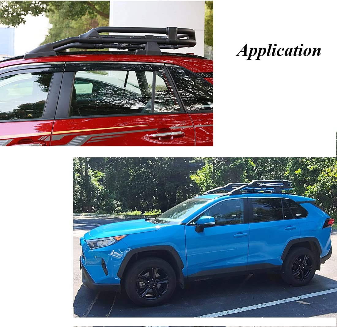 Heavy Duty Roof Racks Basket for 2019 2020 2021 2022 2023 2024 Toyota RAV4 Rooftop Cargo Carrier Luggage Basket - OMOTOR