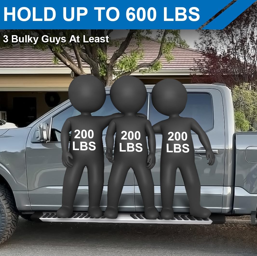 6.3 Inches Running Boards Fit for 2015-2023 15 16 17 18 19 20 21 22 23 Ford F150 F-150 SuperCrew Cab 4 Full Size Doors Chrome with 6 Brackes Side Step Rail Nerf Bars - OMOTOR