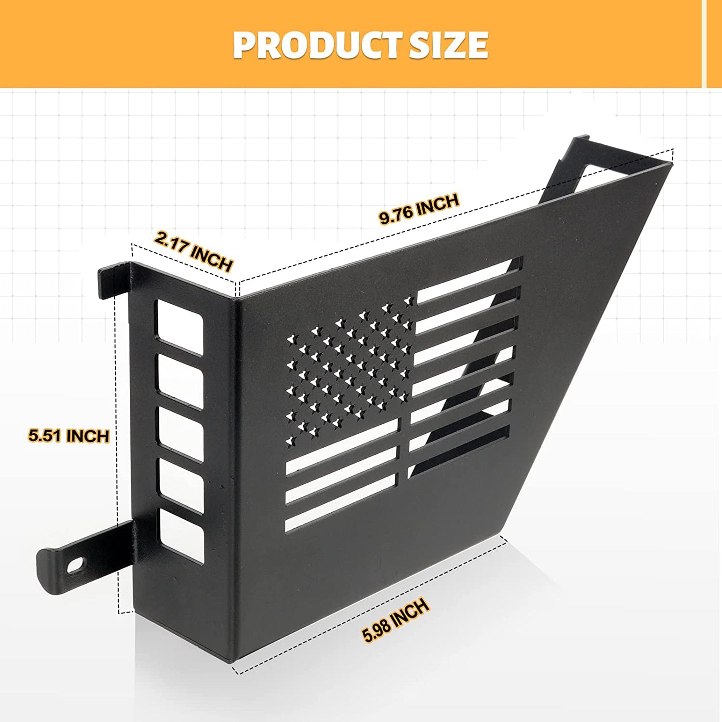 Metal Front Door Storage Box, Door Side Insert Organizer Box Pockets for 2007-2018 Jeep Wrangler JK 2/4 Door 2pcs(Black) - OMOTOR
