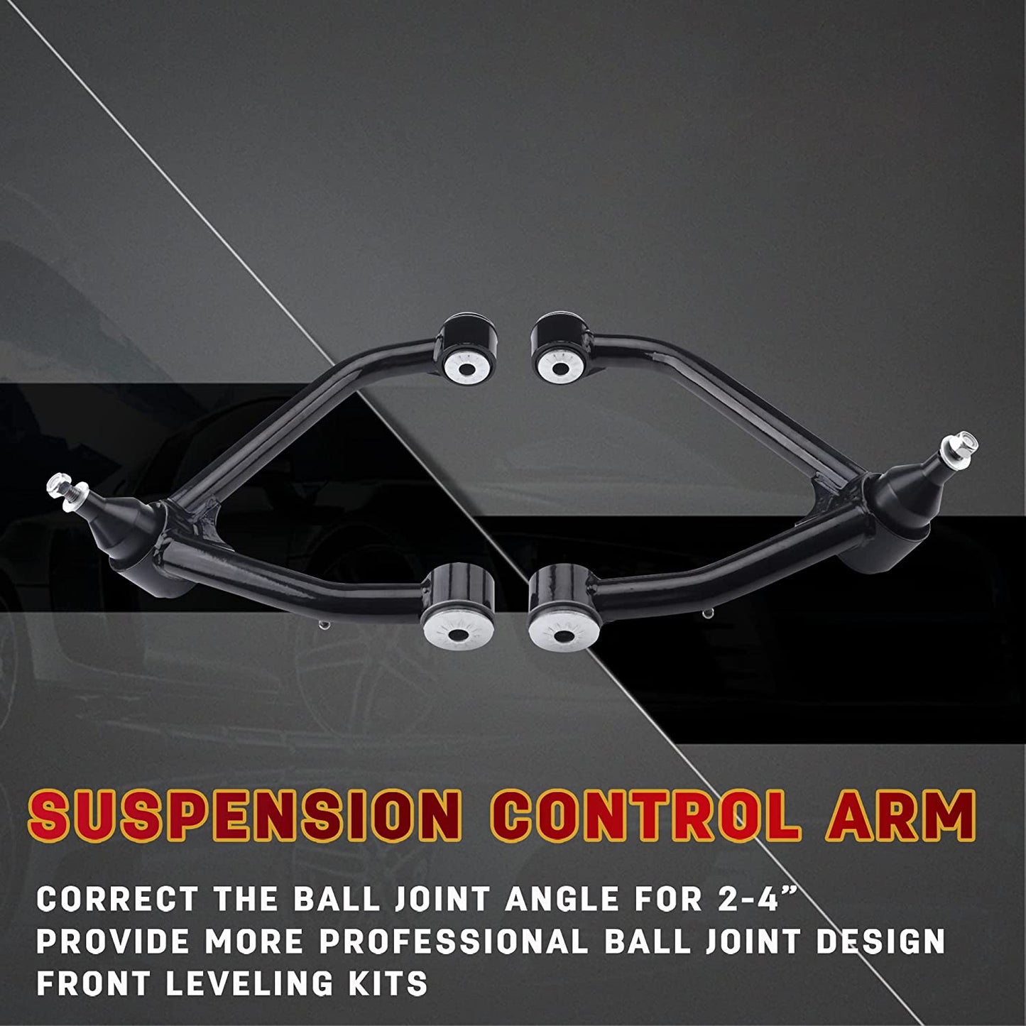 2-4" Front Upper Control Arms For 2007-2018 Silverado 1500 GMC Sierra 1500 with Ball Joint - OMOTOR
