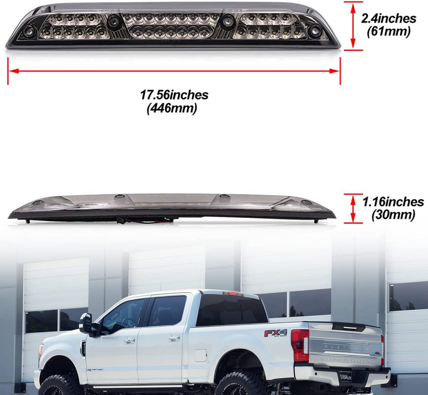 Rear cab Led Third brake Light for 2017-2021 F150 F250 F350 - OMOTOR