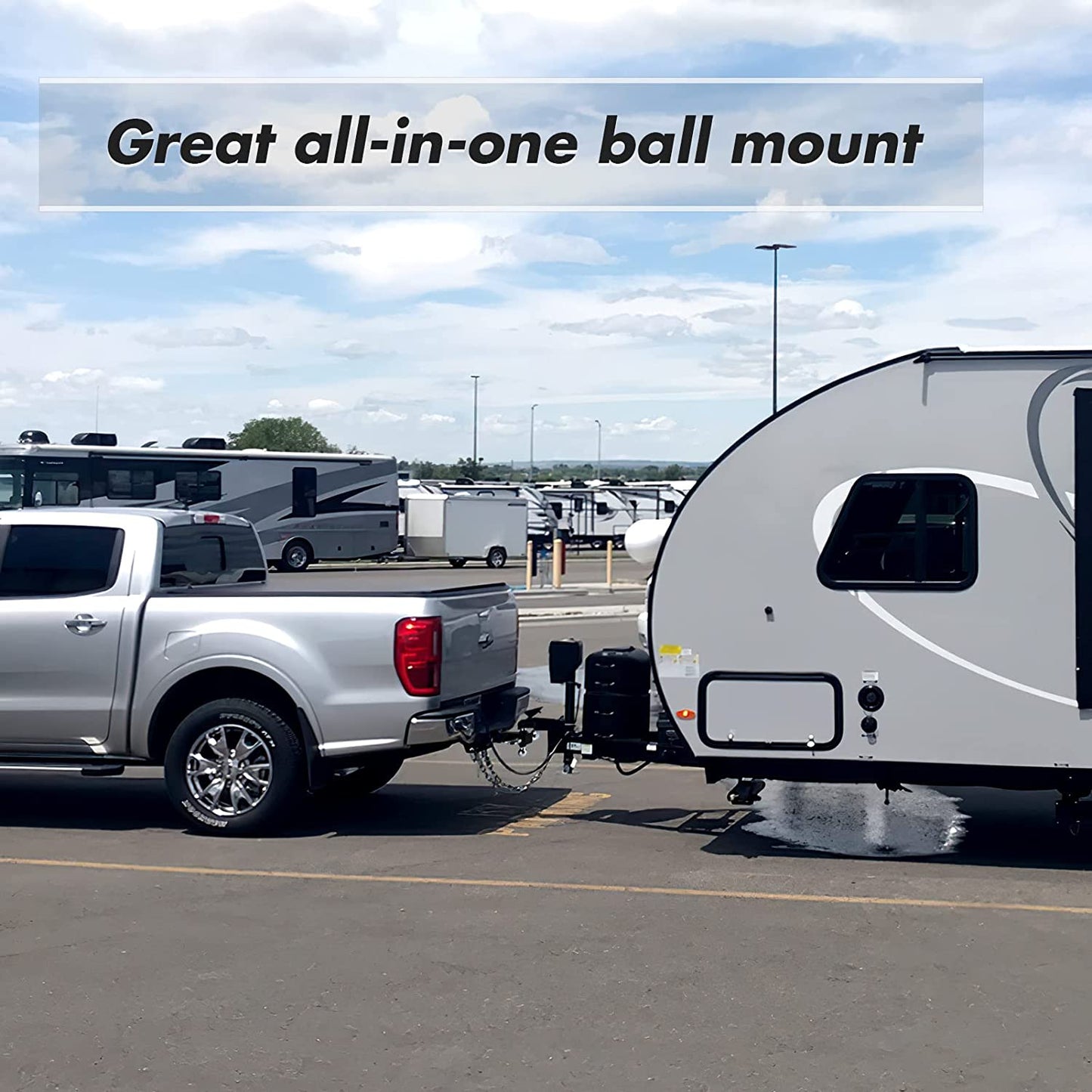 Tri Ball Hitch with Hook&Pin,Ball Size 1-7/8"Ball Hitch, 2" and 2-5/16"Trailer Ball Fit 2 Inch Receiver,Howllow Shank Tow Hitch,Black - OMOTOR
