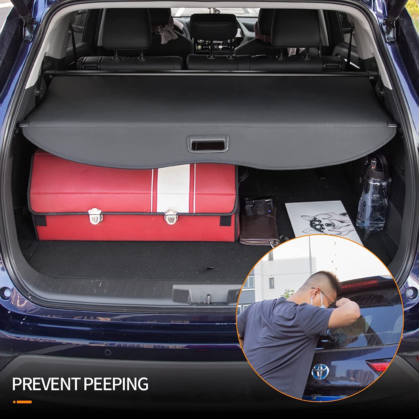 Fit 2020 2021 2022 2023 Toyota Highlander Trunk Cargo Cover Luggage Retractable Rear Trunk Security Shade Shield Highlander Accessories - OMOTOR