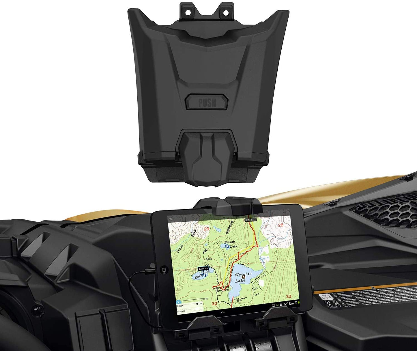 Electronic Device Tablet Phone Holder Compatible for 2017-2022 Can Am Maverick X3 Storage Box Organizer - OMOTOR