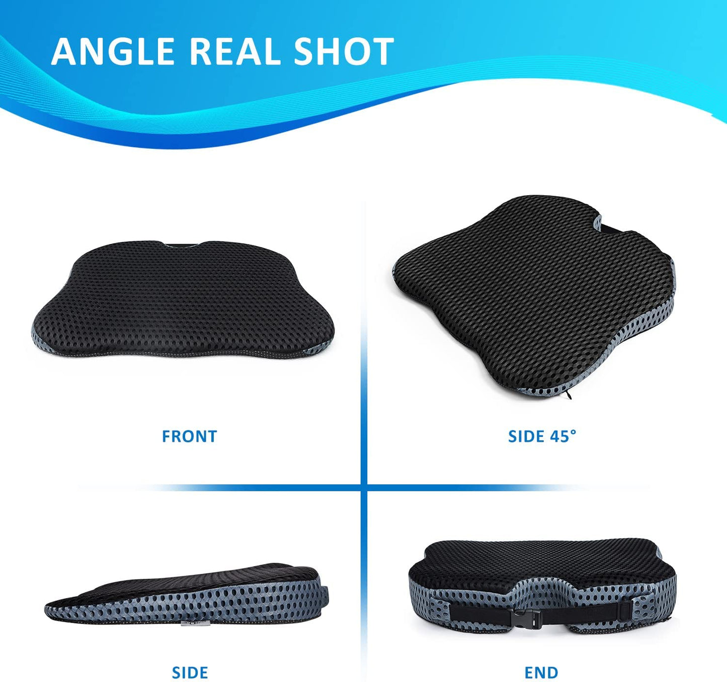 Car Seat Cushion for Car Seat Driver - Memory Foam Office Chair Cushions with Larger Size to Add More Comfort - Wedge Driver Seat Cushion Improve Driving View - OMOTOR