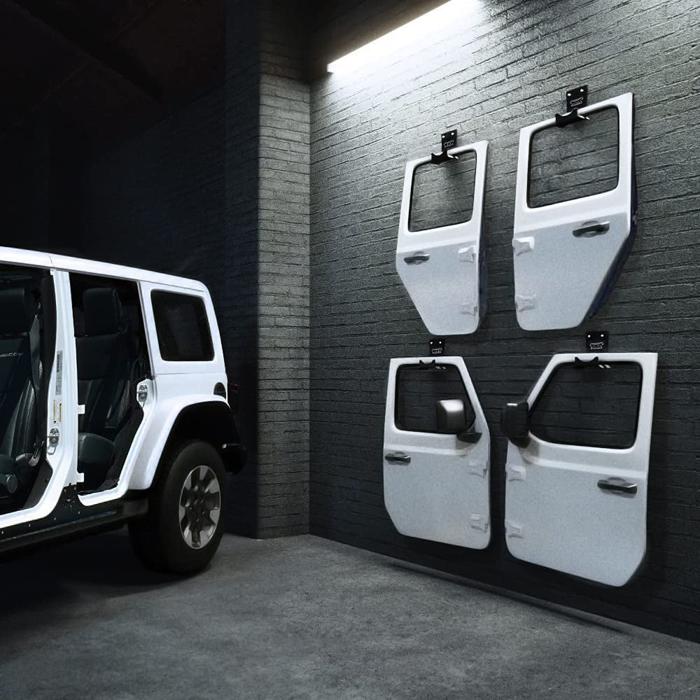 Storage Door Hangers Compatible with Jeep, Wall-Mounted Removable Door Storage Rack Bracket - OMOTOR