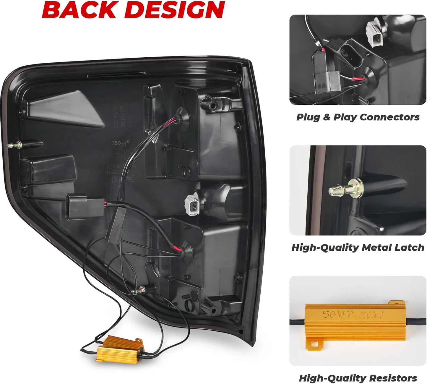 New Upgraded LED Tail Lights for Ford F150 2009-2014, Black Full Led Taillights Rear Brake Stop Lamps for Ford F-150 Accessories - OMOTOR