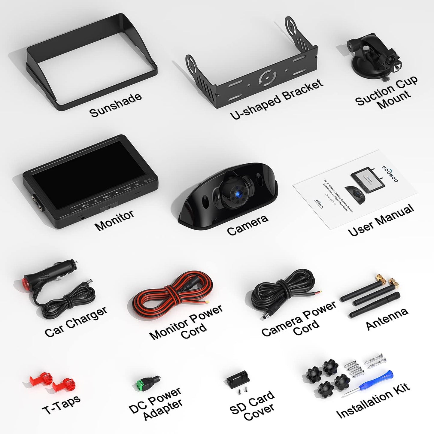 HD 7-inch Wireless RV Backup Camera System, 1080P 7" IPS Monitor & 1 Rear View Camera, IR Night Vision Recording IP69 Waterproof Compatible with Furrion Pre-Wired RV Truck Trailer - DW7Y5 - OMOTOR