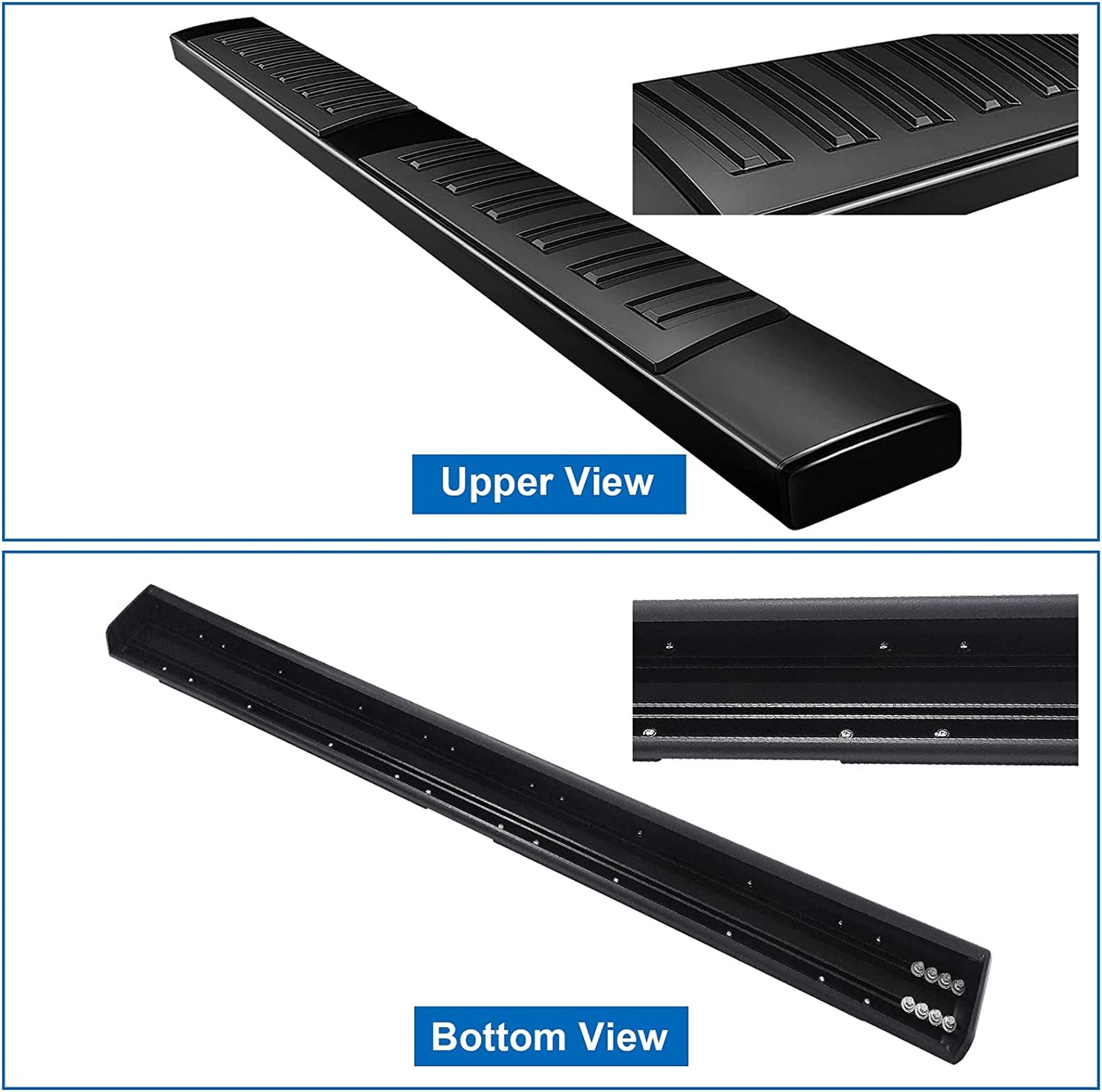 6'' Aluminum Running Boards both size Compatible with 19-23 Chevy Silverado - OMOTOR