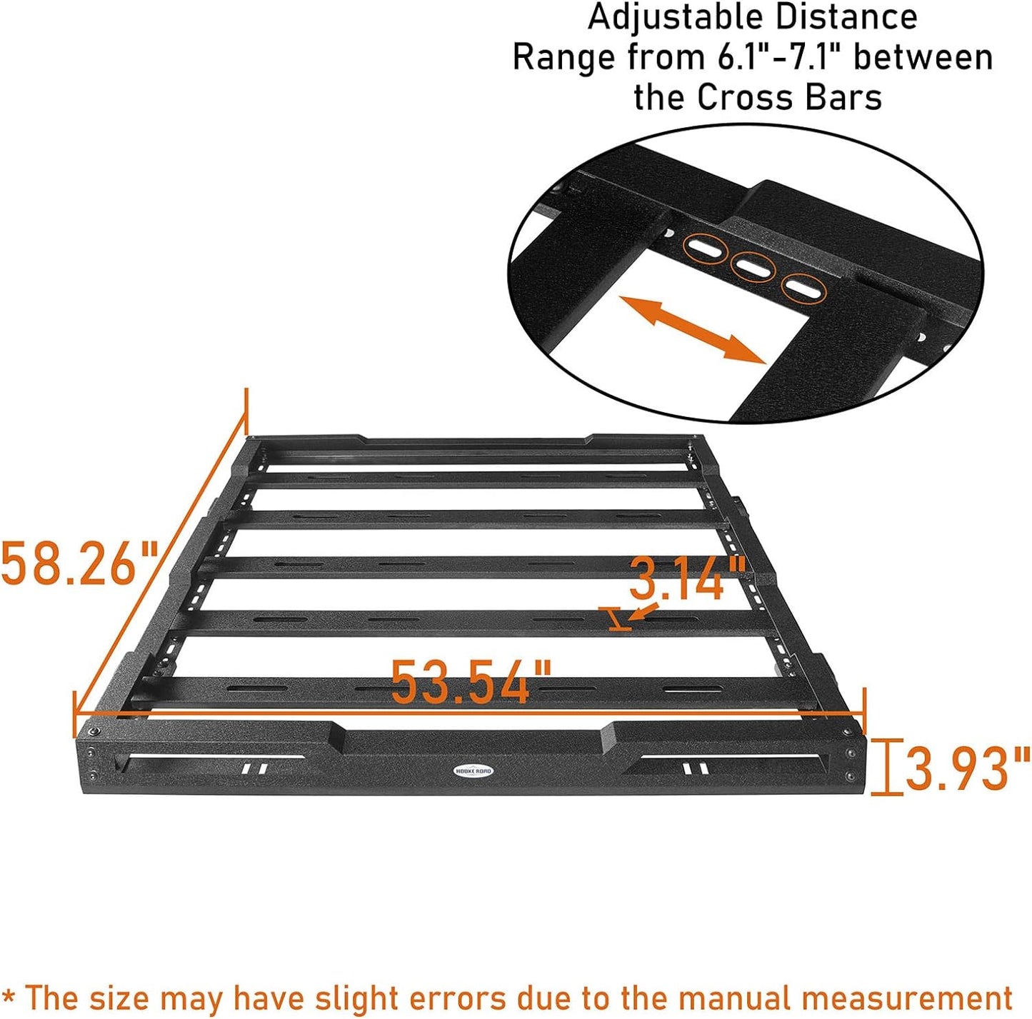 Roof Rack Cargo Basket Crossbar for 2018-2024 Jeep Wrangler JL 2 or 4 Doors & Gladiator JT - OMOTOR