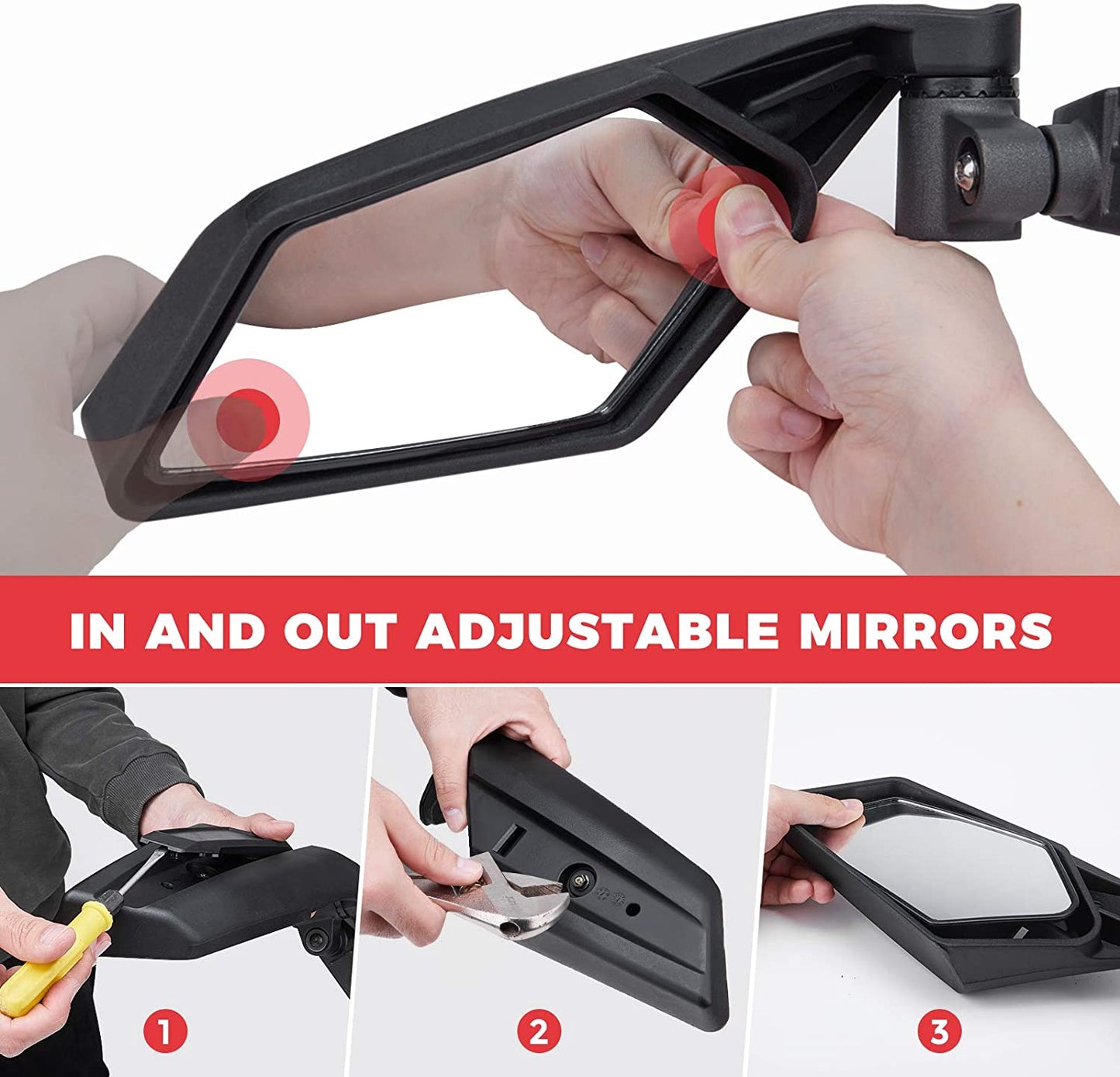 Upgraded 360° X3 Mirrors for Can Am Maverick X3 Max XRS XDS Turbo R RR 2017-2023 - OMOTOR