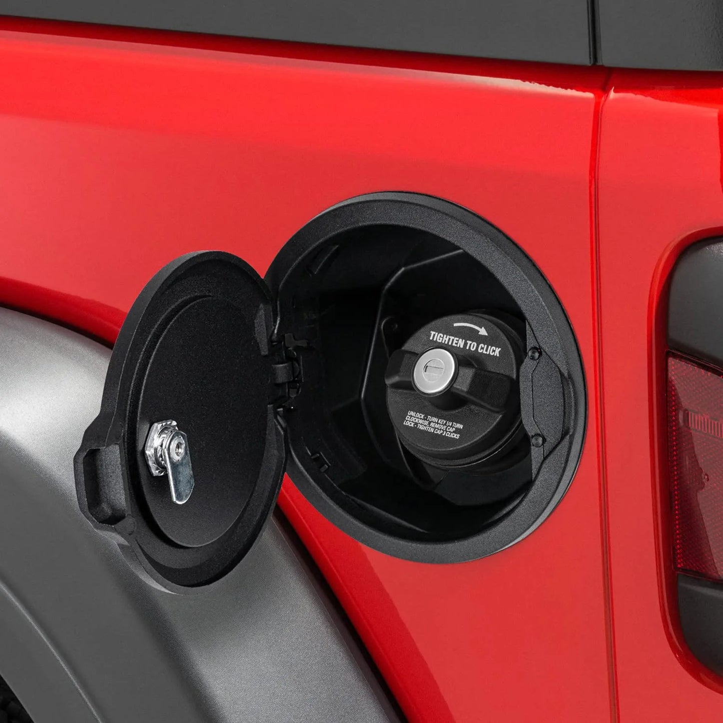 Fuel Filler Cover With US Flag, Locking Gas Tank Door Exterior Accessories,Aluminum Alloy Gas Cap Cover for 2018-2023 Jeep Wrangler JL JLU… - OMOTOR