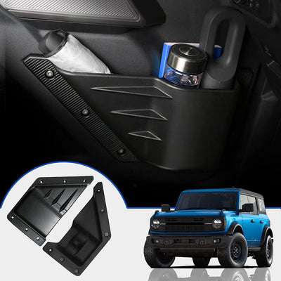 Front Door Storage Pockets for Ford Bronco Accessories, Side Door Organizer Box fit Bronco 2/4-Door 2021 - 2026 (2PCS)