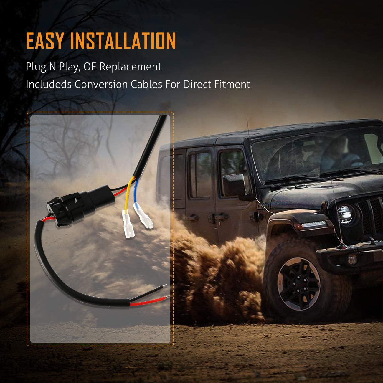 4 Inch LED Fog Lights for Wrangler JL JLU Unlimited Sport Rubicon Sahara 2018-2022, Round Fog Lamps for Gladiator JT 2018+, RHD, Wrangler 4xe, w/ DRL & Turn Signal - OMOTOR
