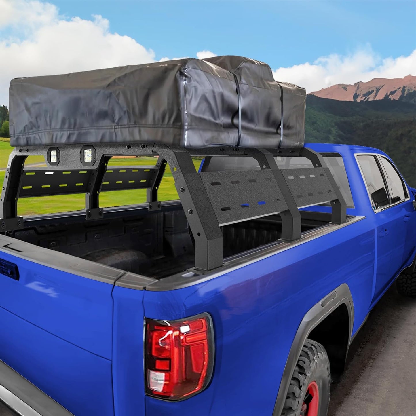 Truck Bed Rack for Dodge Ram 1500 Adjustable Height 14.5'' to 17.3'' No-Drill Bed Racks Truck Bed Extender for Dodge Ram 1500 2002-2022 | Silverado 1500 2014-2022 | F150 2009-2022 | Tundra 2007-2013 - OMOTOR