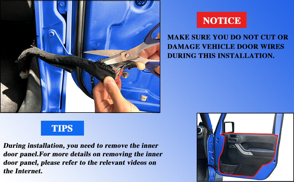 Door Strap for Jeep, Heavy Duty Strong Door Limit Strap with Zipper for 2007-2023 Jeep Wrangler JK JKU JL JLU Gladiator JT (Black) - OMOTOR