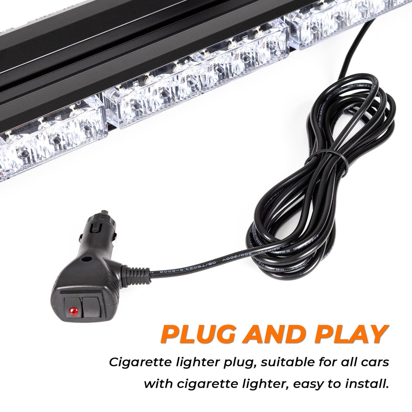 37.5" 78 LED Strobe Light Bar Double Side Flashing High Intensity Emergency Warning Flash Strobe Light with Magnetic Base - OMOTOR