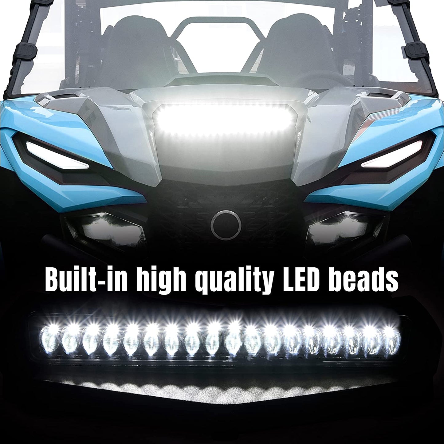 LED Hood Scoop Light for Yamaha RMAX 1000,Yamaha Wolverine RMAX2 1000 / RMAX4 1000 2021 2022 2023 - OMOTOR