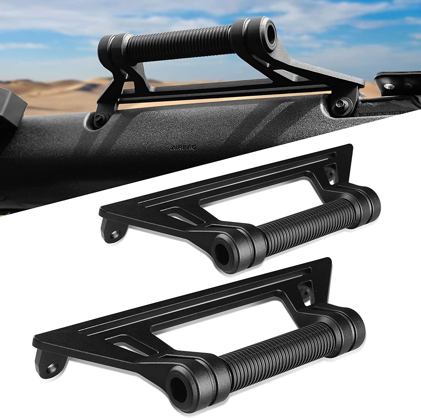 2 Pack Aluminum Alloy Roll Bar Grab Handles Compatible with Ford Bronco 2021+ - OMOTOR