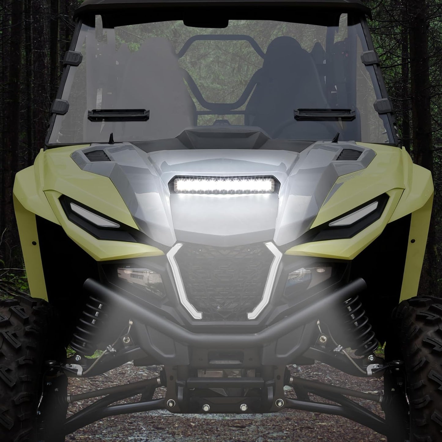LED Hood Scoop Light for Yamaha RMAX 1000, RGB Hood Spot Light with Green Amber Strobe Lamp for Yamaha Wolverine RMAX2 RMAX4 1000 2021-2024 Accessories (1PCS) - OMOTOR