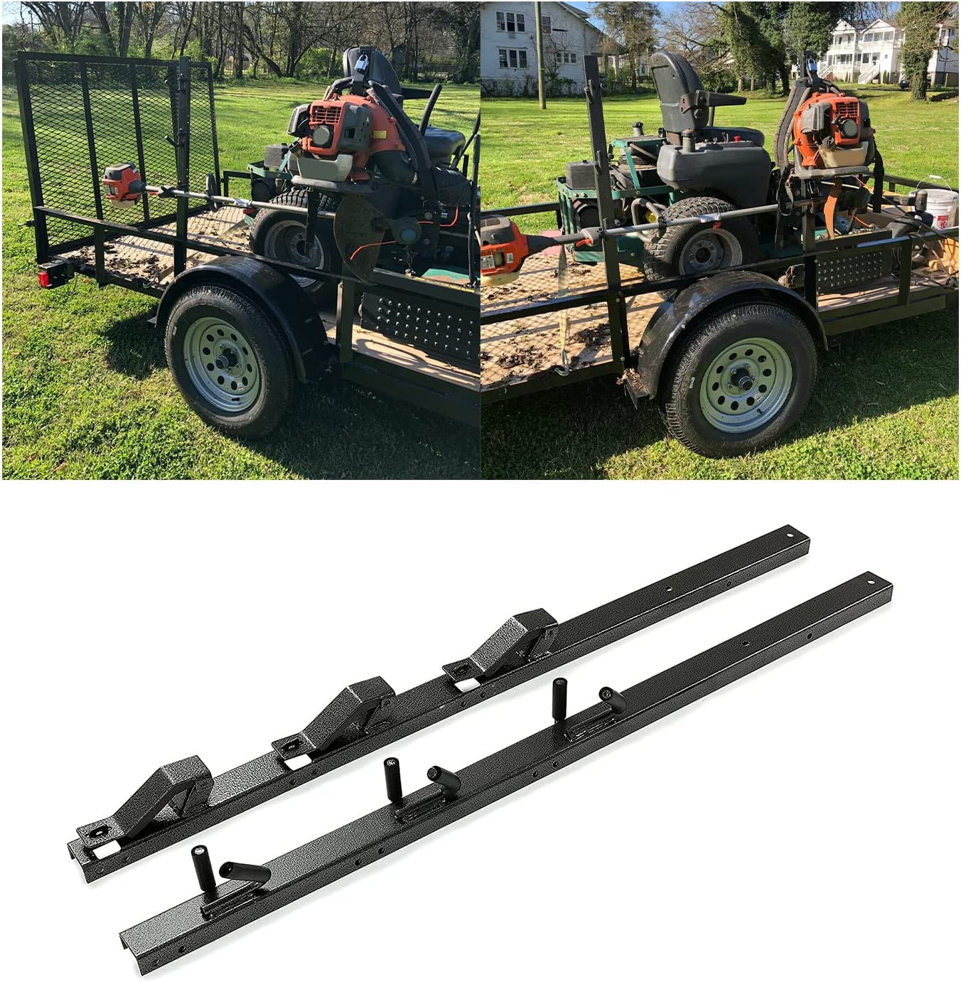 3-Place Trimmer Rack Holder Carrier Mount On Pickup/Trailer w/Lock 1 Pair - OMOTOR