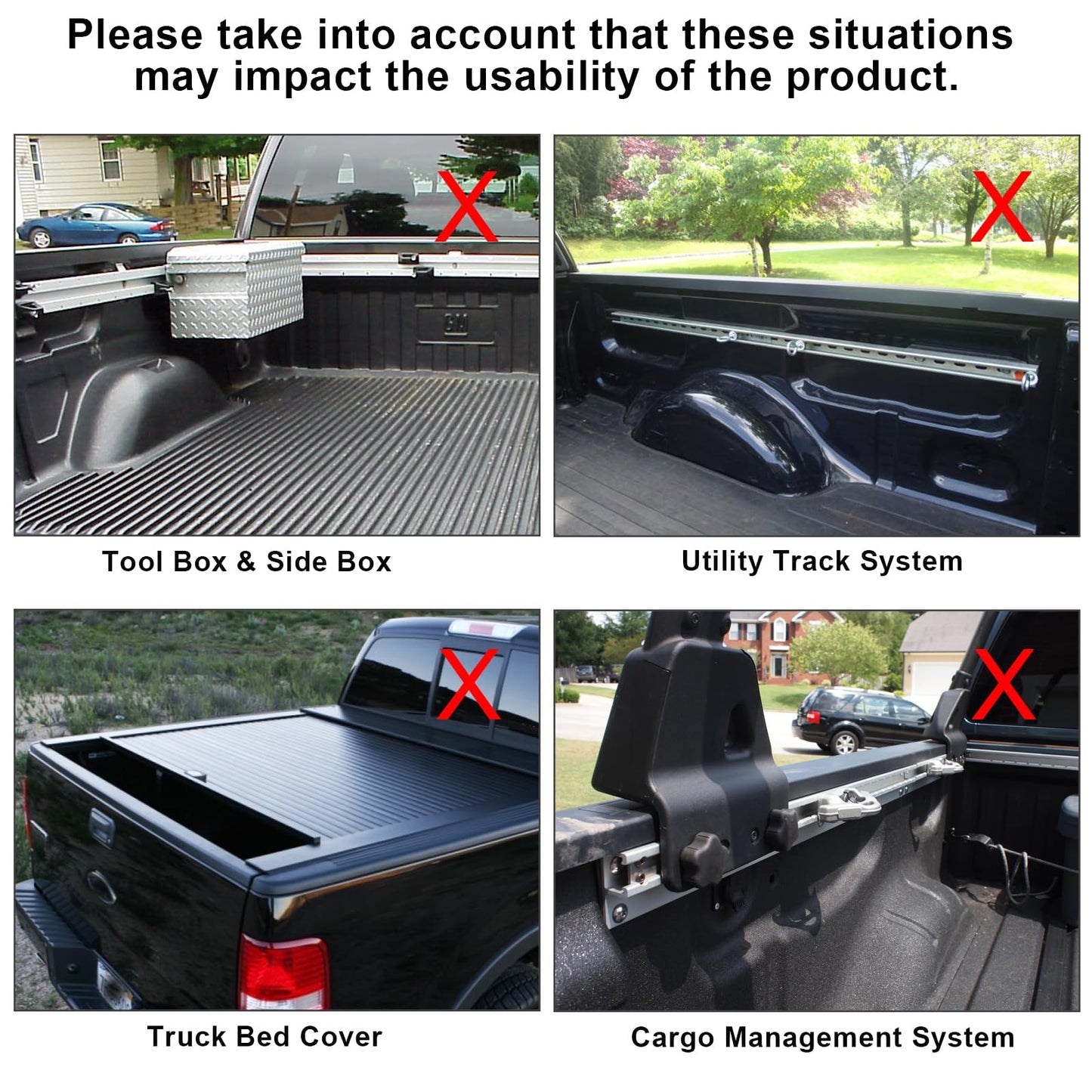 Non-Drilling Truck Rack, Heavy Duty Steel Extendable Truck Bed Ladder Rack, Fit for 52" to 71" Wide Truck Bed, 800 lb. Capacity - OMOTOR