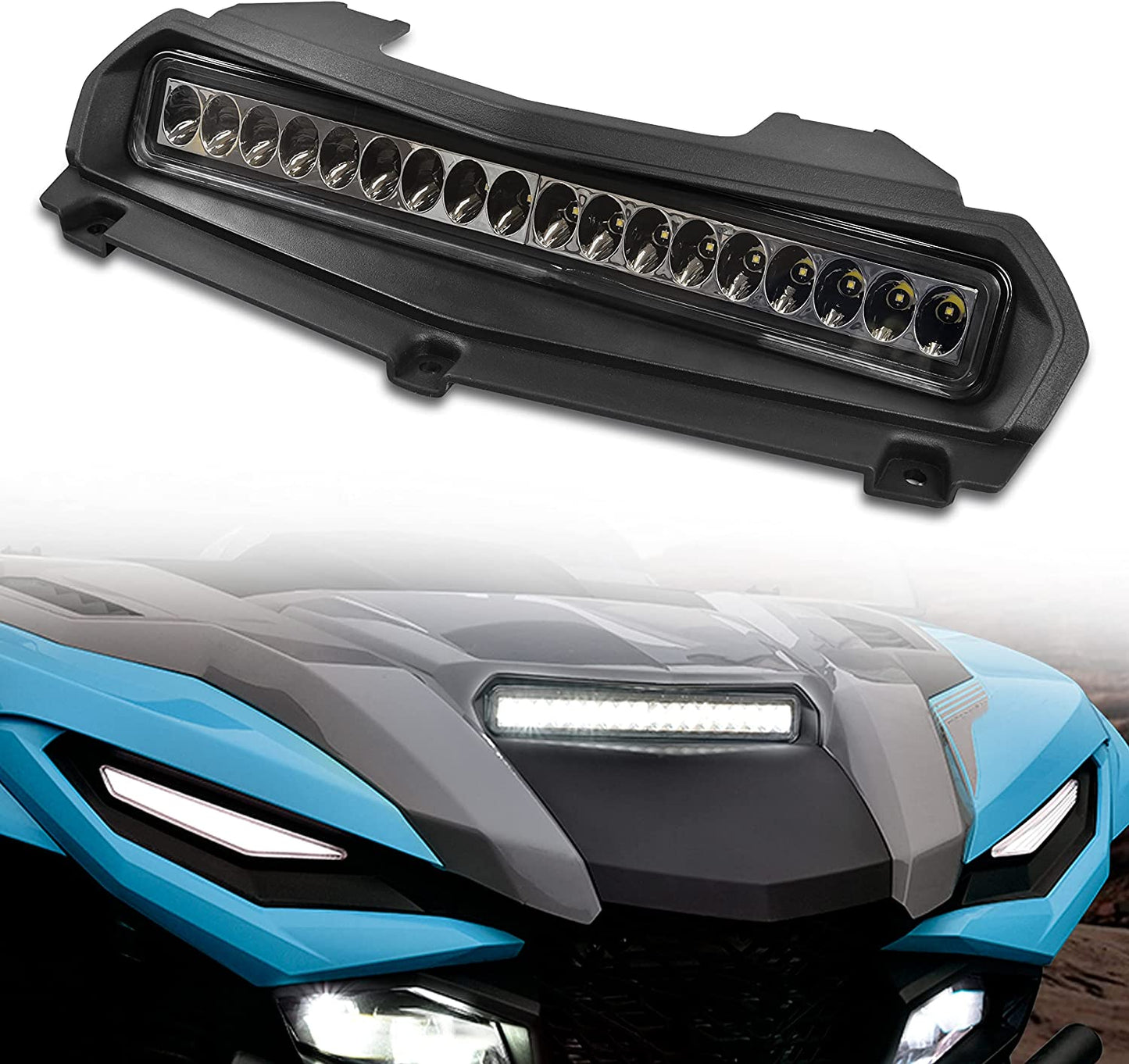LED Hood Scoop Light for Yamaha RMAX 1000,Yamaha Wolverine RMAX2 1000 / RMAX4 1000 2021 2022 2023 - OMOTOR