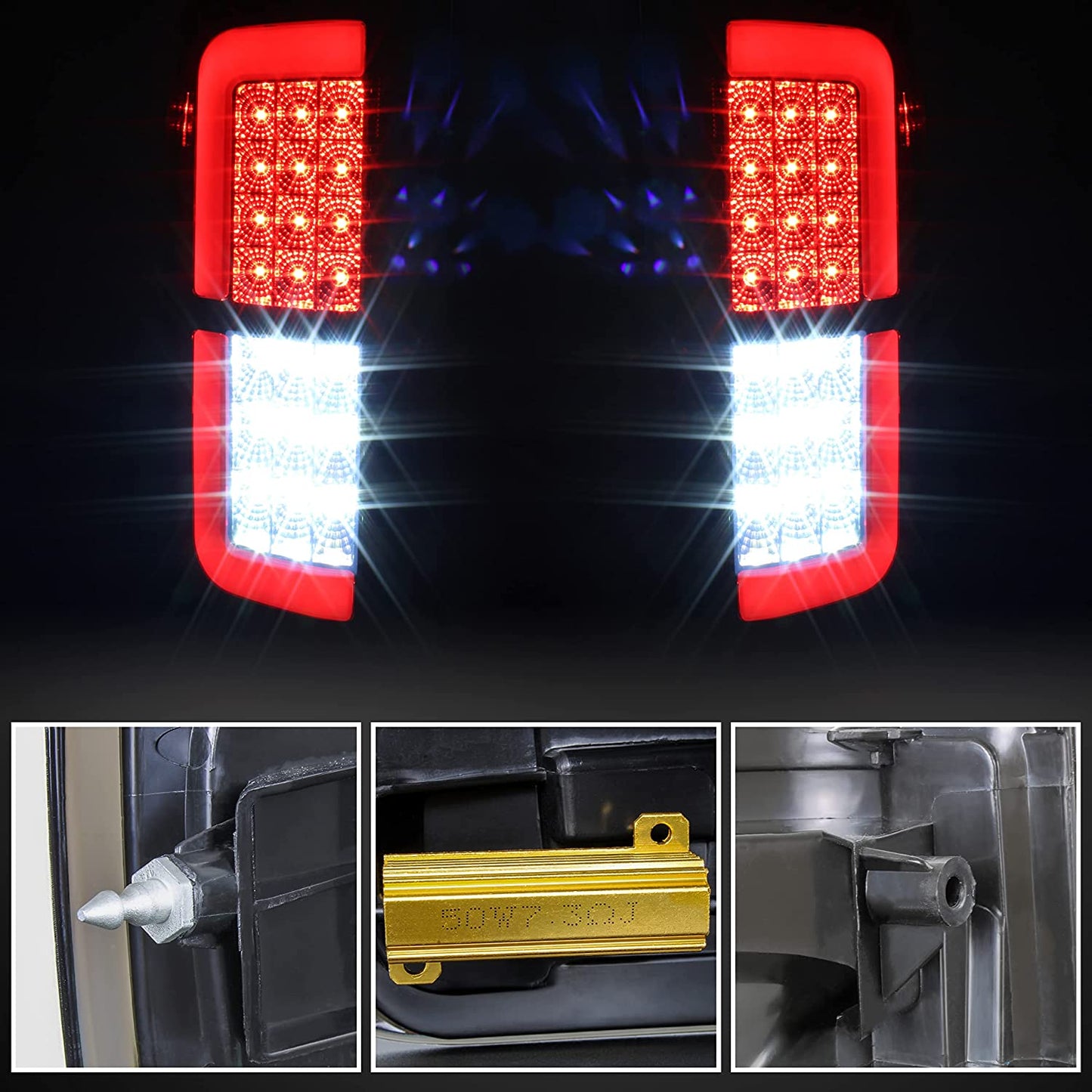 New Upgraded LED Tail Lights Assembly for F150, Smoked Black LED Taillights Brake Rear Lamps Parking Light for Ford F-150 2015-2017 Accessories (2PCS, Driver & Passenger Side) - OMOTOR