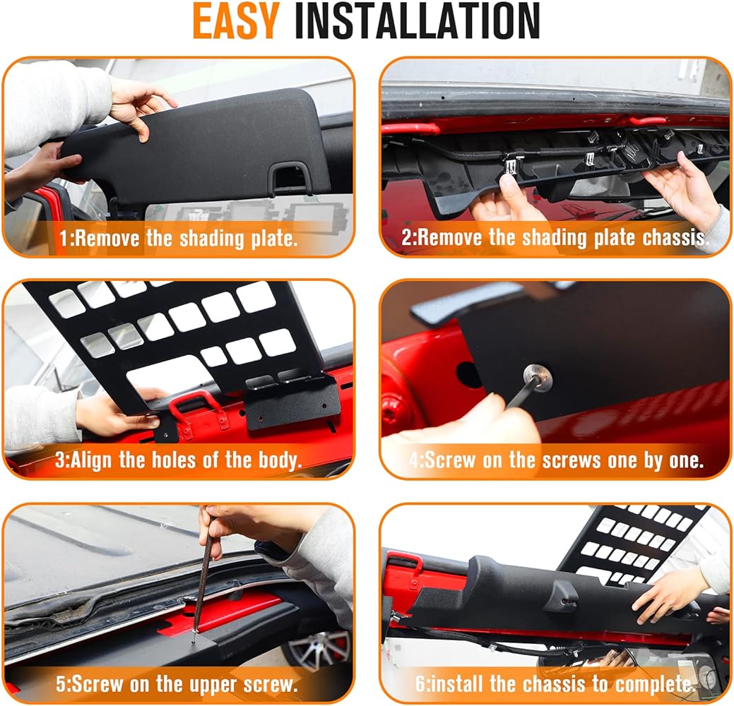 Roof Rack Hard Top Molle Panel Storage Accessories for 2007-2018 Jeep Wrangler JK & Unlimited - OMOTOR