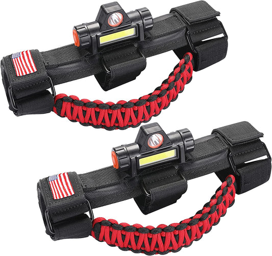 Roll Bar Grab Handles Rechargeable Car Interior Illumination Light with 2 Modes, 2 Pack for  UTV