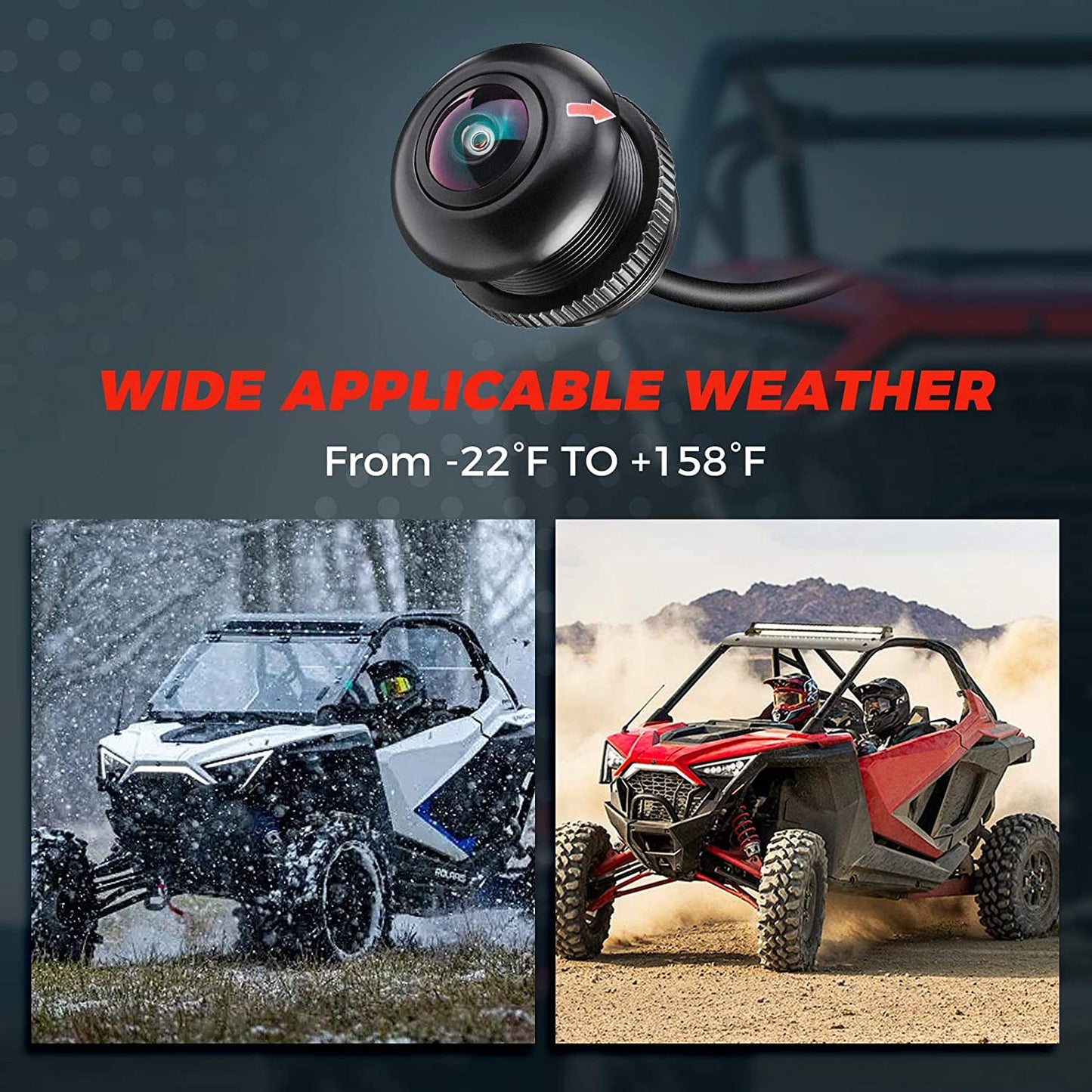 RZR Front Camera, 720HD 170 Wide-Angle Scratch Resistant Lens - OMOTOR