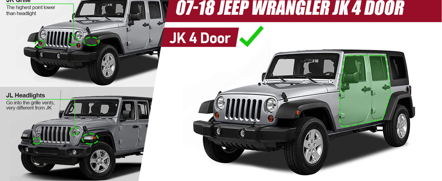 Drop Down Style Running Boards Compatible with 2007-2018 Jeep Wrangler Jk Jku Unlimited 4 Doors - OMOTOR