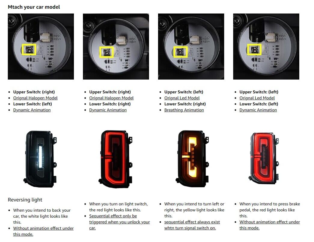 Smoked LED Tail Light Assembly Compatible with 2021 2022 2023 Ford Bronco