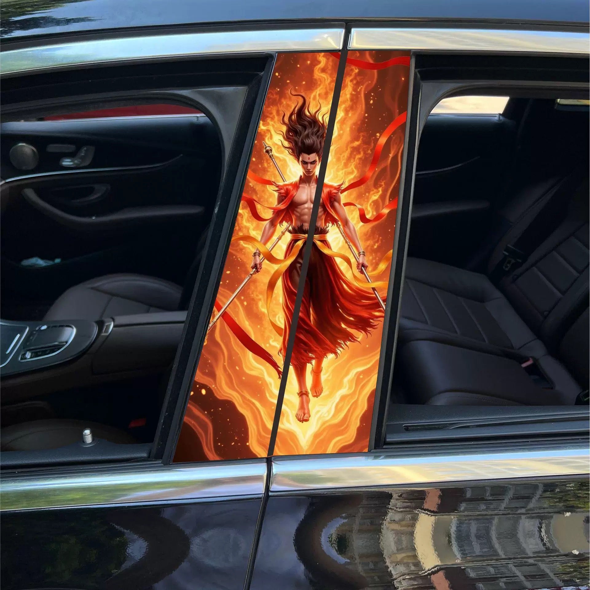 Universal Car Center B Pillar Sticker - Nezha's Demon Child's Rebellion in the Sea Series - OMOTOR