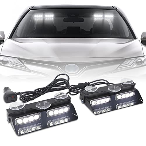 2 in 1 Dash Strobe Lights Front/Rear 16 LED Windshield Lights