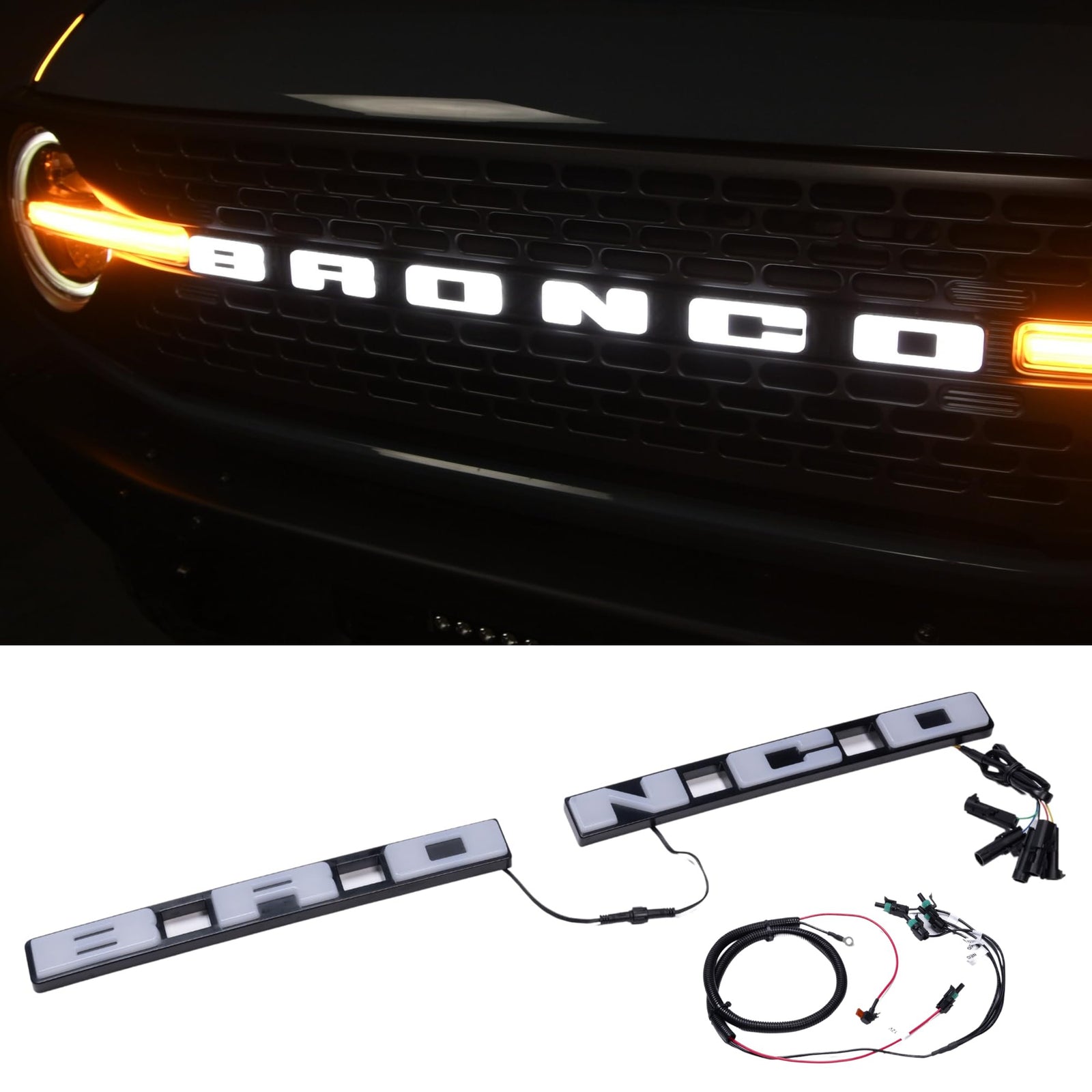 LED Grille Emblem w/Front Camera Fits Ford Bronco 2021-2026