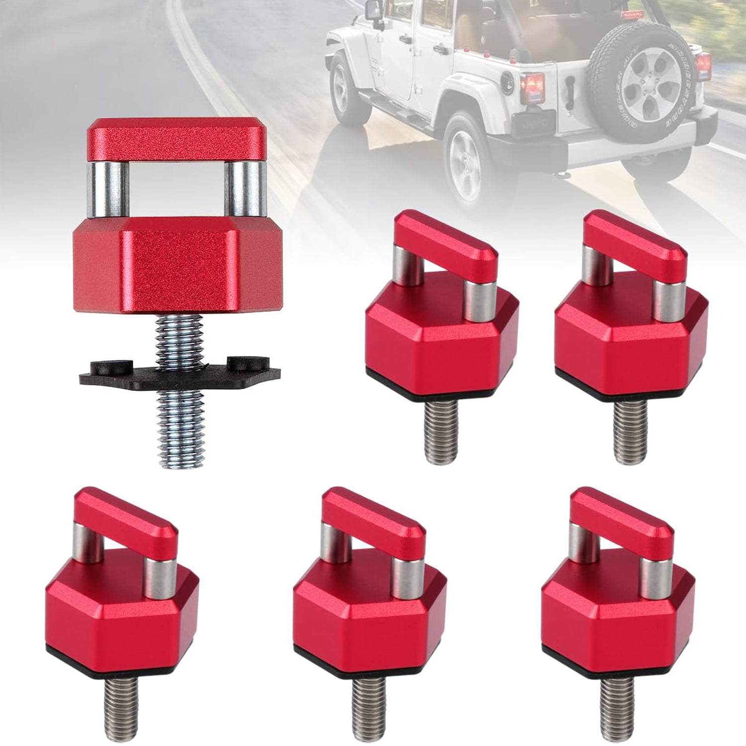 6 PCS Quick Removal Thumb Screw Compatible with Jeep Wrangler - OMOTOR