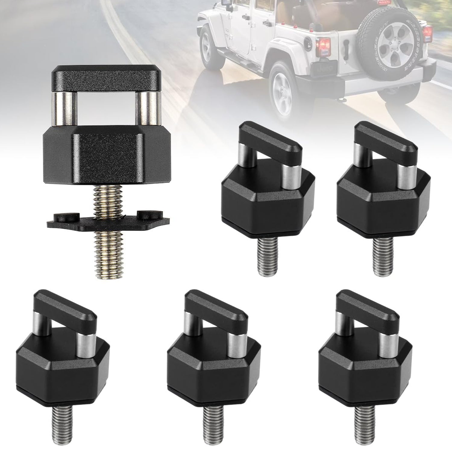 6 PCS Quick Removal Thumb Screw Compatible with Jeep Wrangler JK 2007-2018, JL 2018-2026 & Gladiator JT