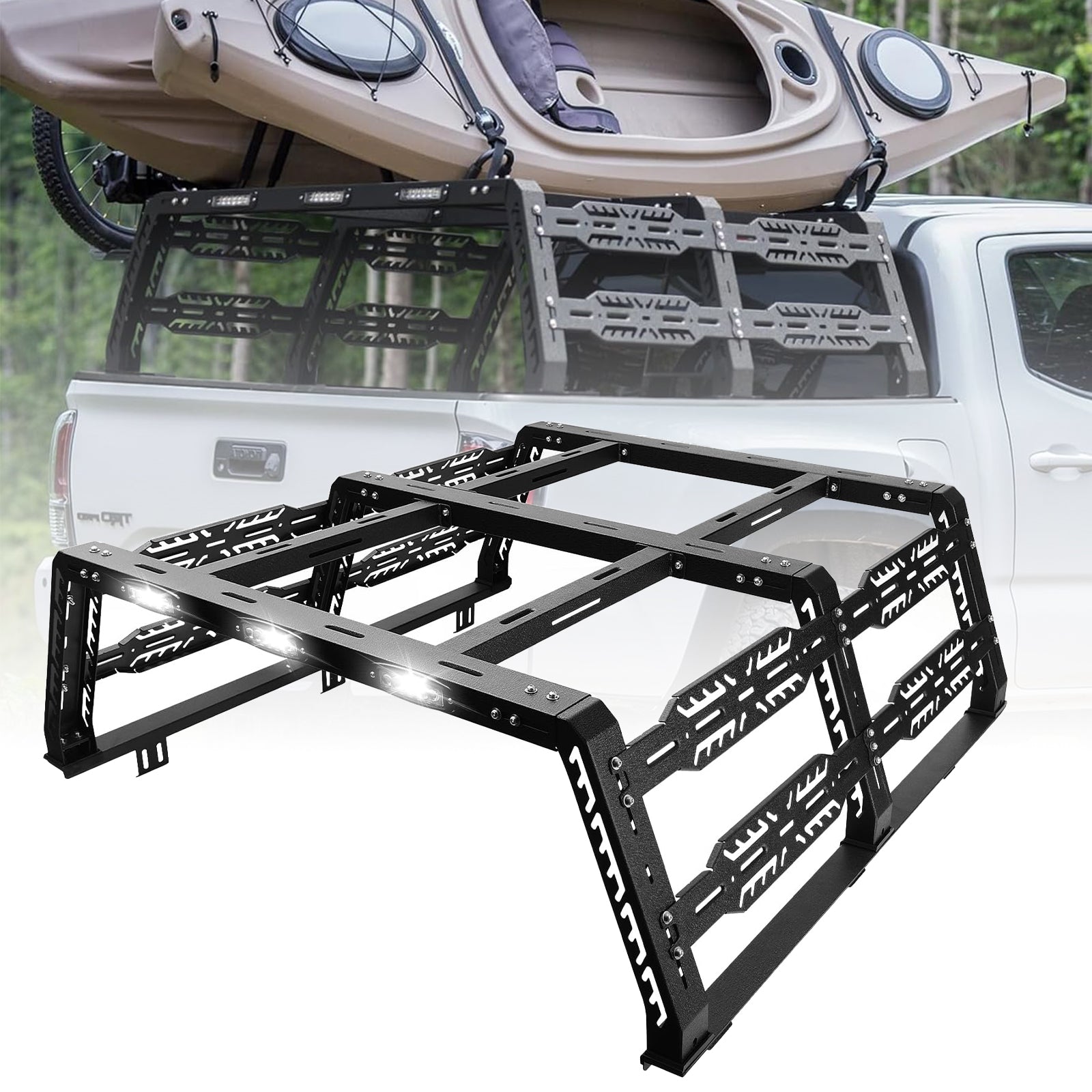Bed Rack for Mid-Size Truck Compatible with Tacoma/Canyon/Colorado/Frontier - OMOTOR