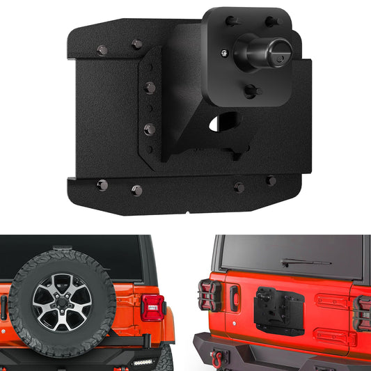 Adjustable Spare Tire Carrier Compatible with 2018-2025 Jeep Wrangler JL JLU Unlimited - OMOTOR