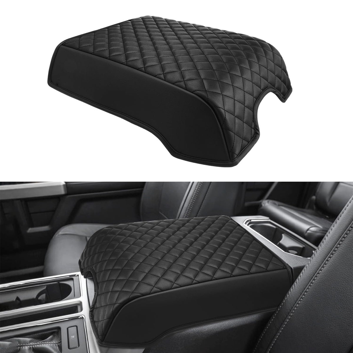 Center Console Armrest Cover for 2015-2020 Ford F150, 2017-2022 F250 F350 F450 F550, 2018-2024 Expedition - OMOTOR