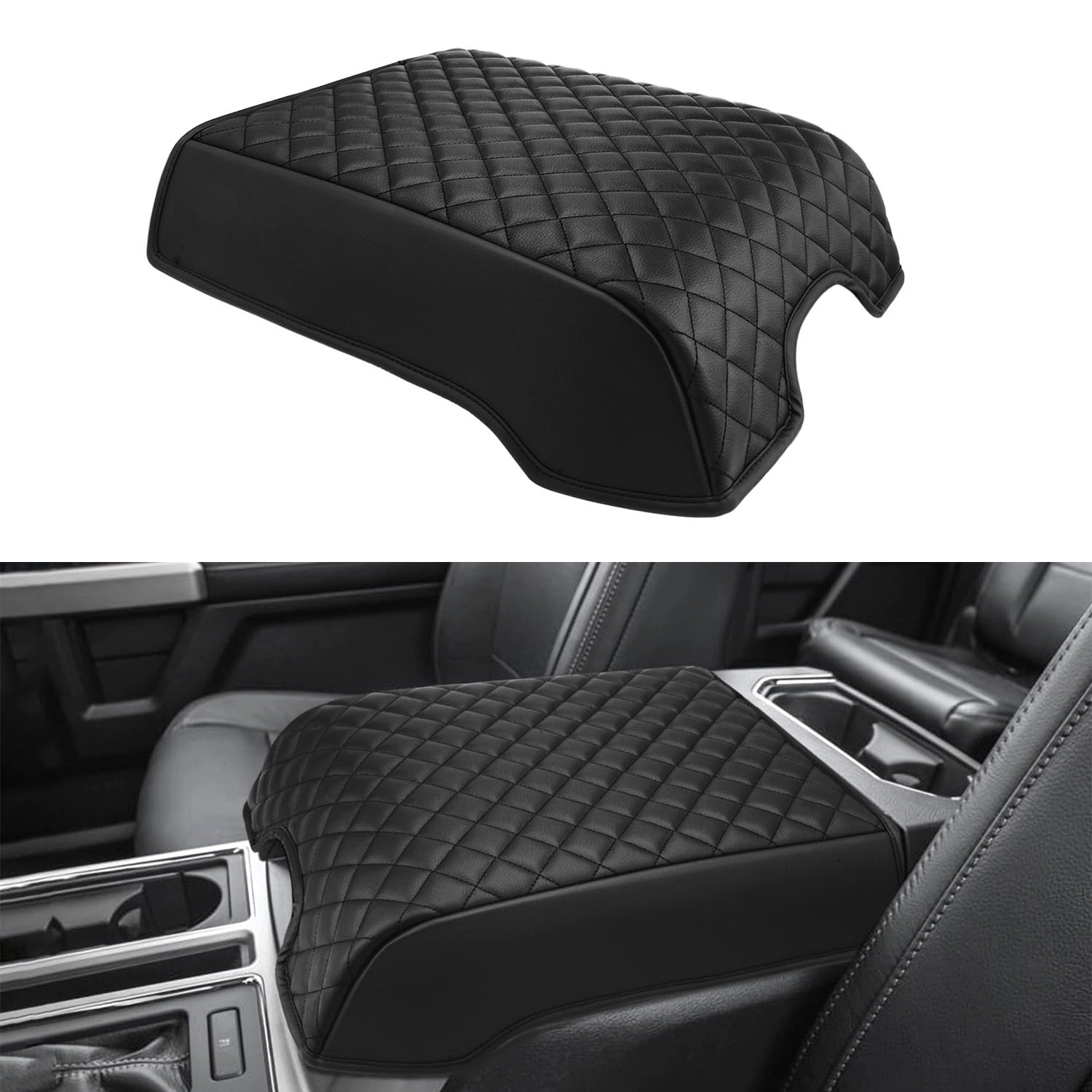 Center Console Armrest Cover for 2015-2020 Ford F150, 2017-2022 F250 F350 F450 F550, 2018-2024 Expedition - OMOTOR