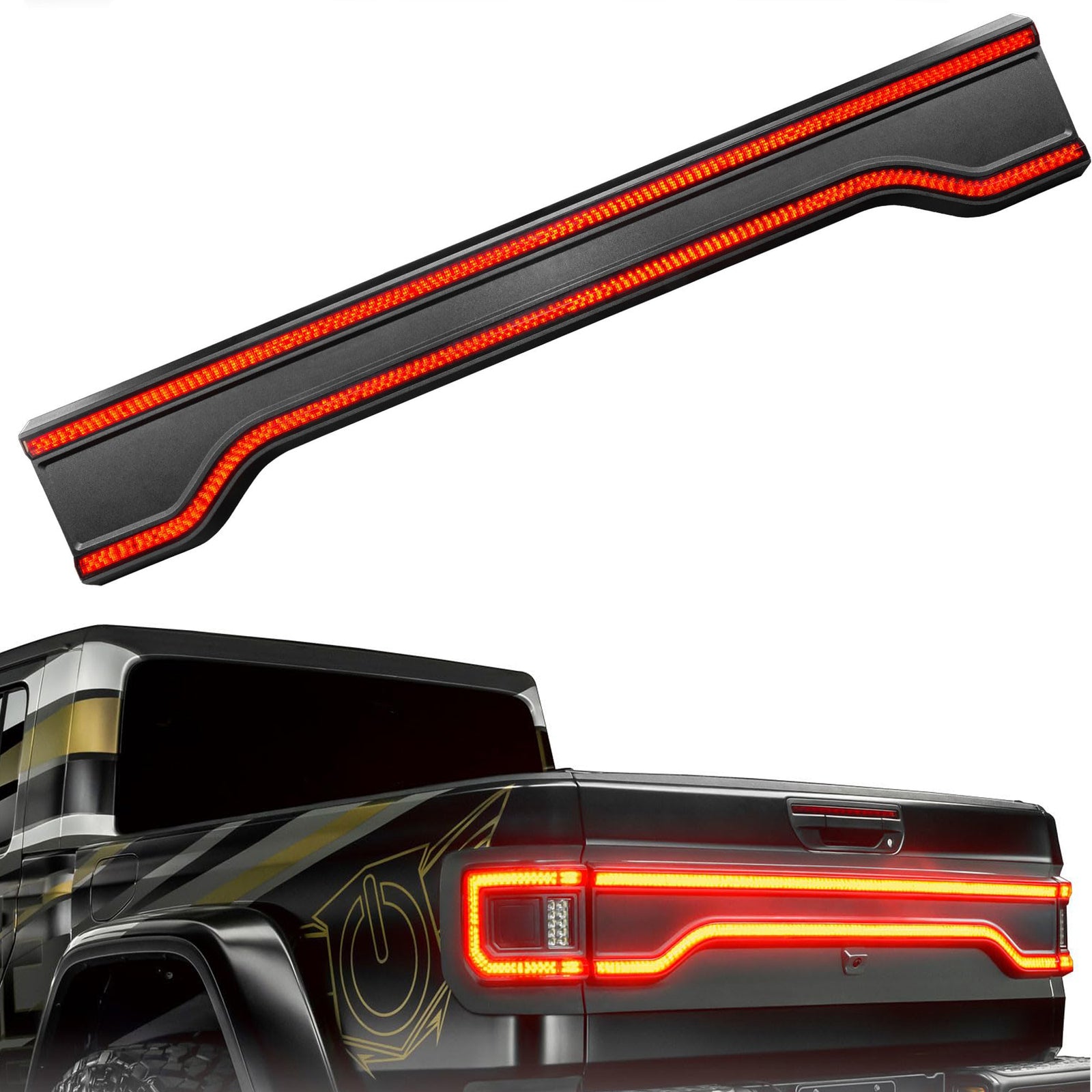 Racetrack Flush Style LED Tailgate Panel Llight for 2020-2024 Jeep Gladiator JT