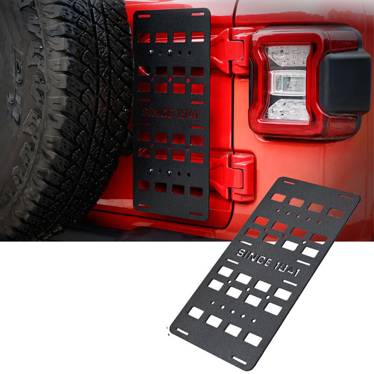 Rear Door Tailgate Molle Panel Fit for Jeep Wrangler JL JLU 2018-2024 Unlimited Sahara Rubicon Freedom Sport 2/4 Door (Exclude 2020-2022 Gladiator JT) - OMOTOR
