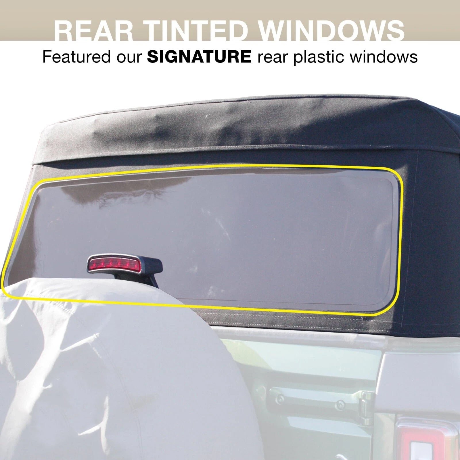 Soft Top Replacement 2021 - 2025 Ford Bronco 4DR - Black, Canvas - OMOTOR