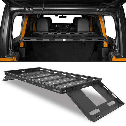 Rear Trunk Cargo Rack Basket Tray for 2007-2025 Jeep Wrangler JK JL Unlimited 4-Door Hardtops - OMOTOR