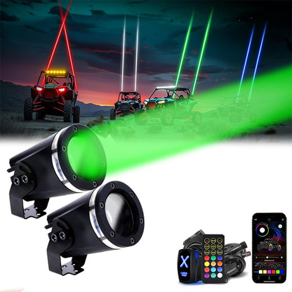 4 Color Whipless LED Whip Light for Polaris UTV ATV Can Am Maverick X3 SXS RZR Golf Cart - OMOTOR