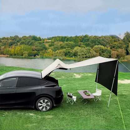 Tesla Model Y Tailgate Camping Canopy Tent - UV-Proof Sunshade Awning Custom Fit for Outdoor Travel - OMOTOR