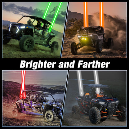 4 Color Whipless LED Whip Light for Polaris UTV ATV Can Am Maverick X3 SXS RZR Golf Cart - OMOTOR